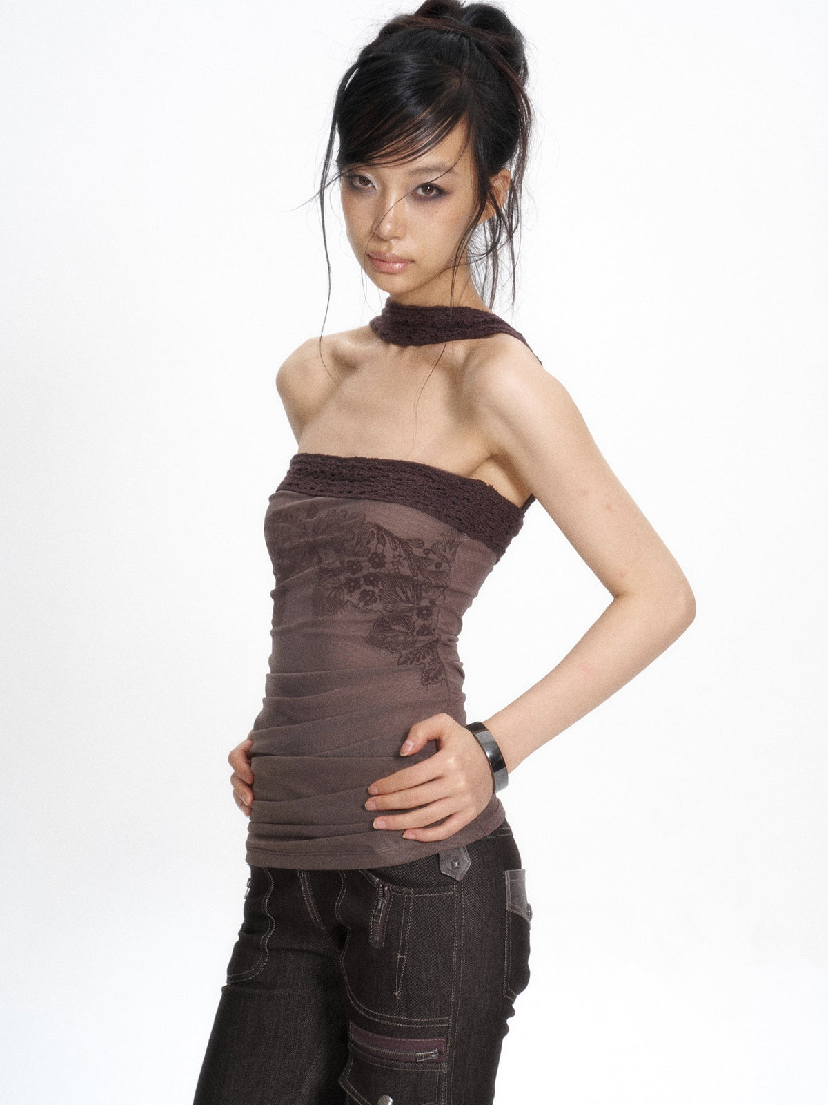 Lattice Cable Choker Top