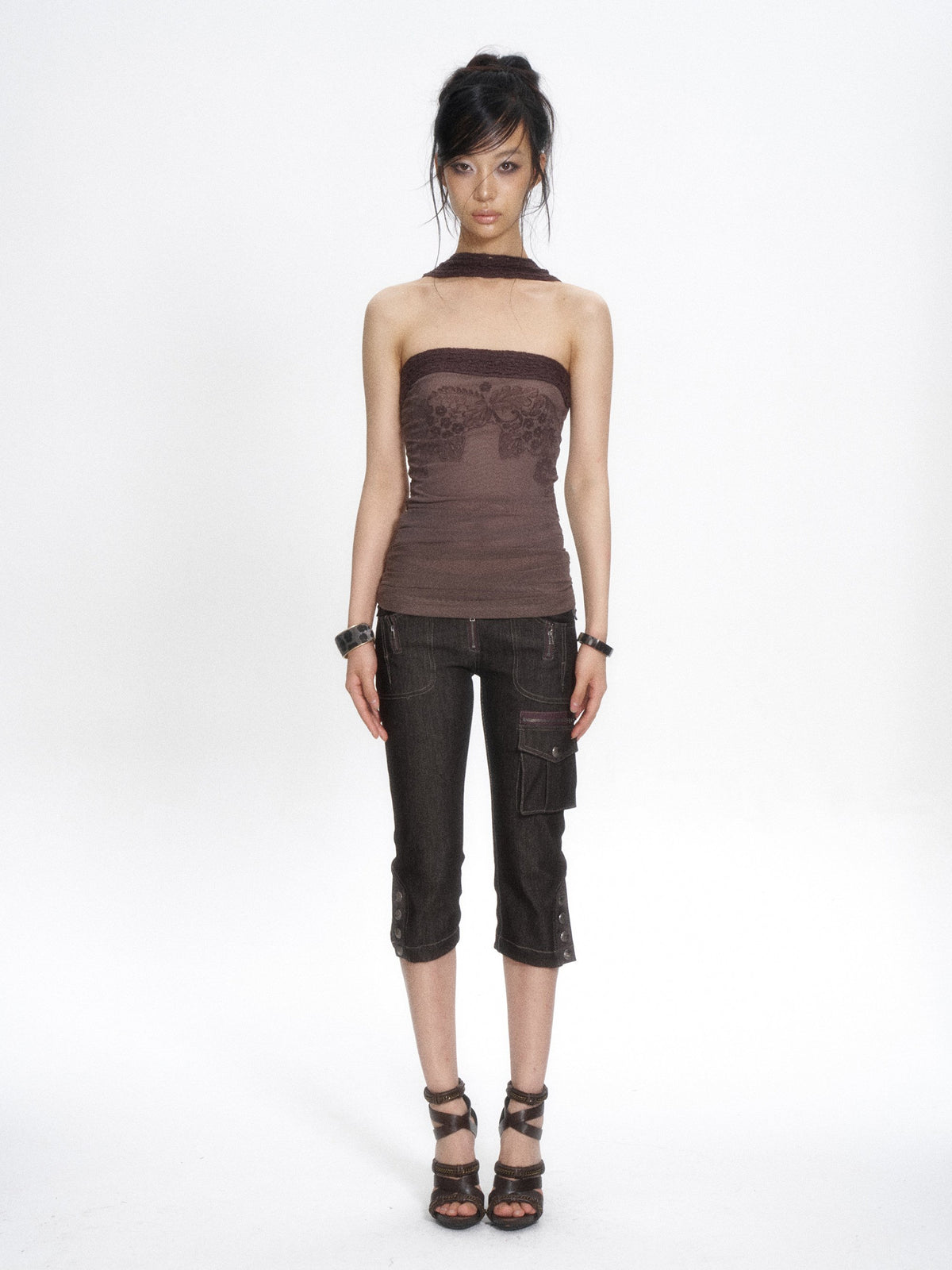 Lattice Cable Choker Top
