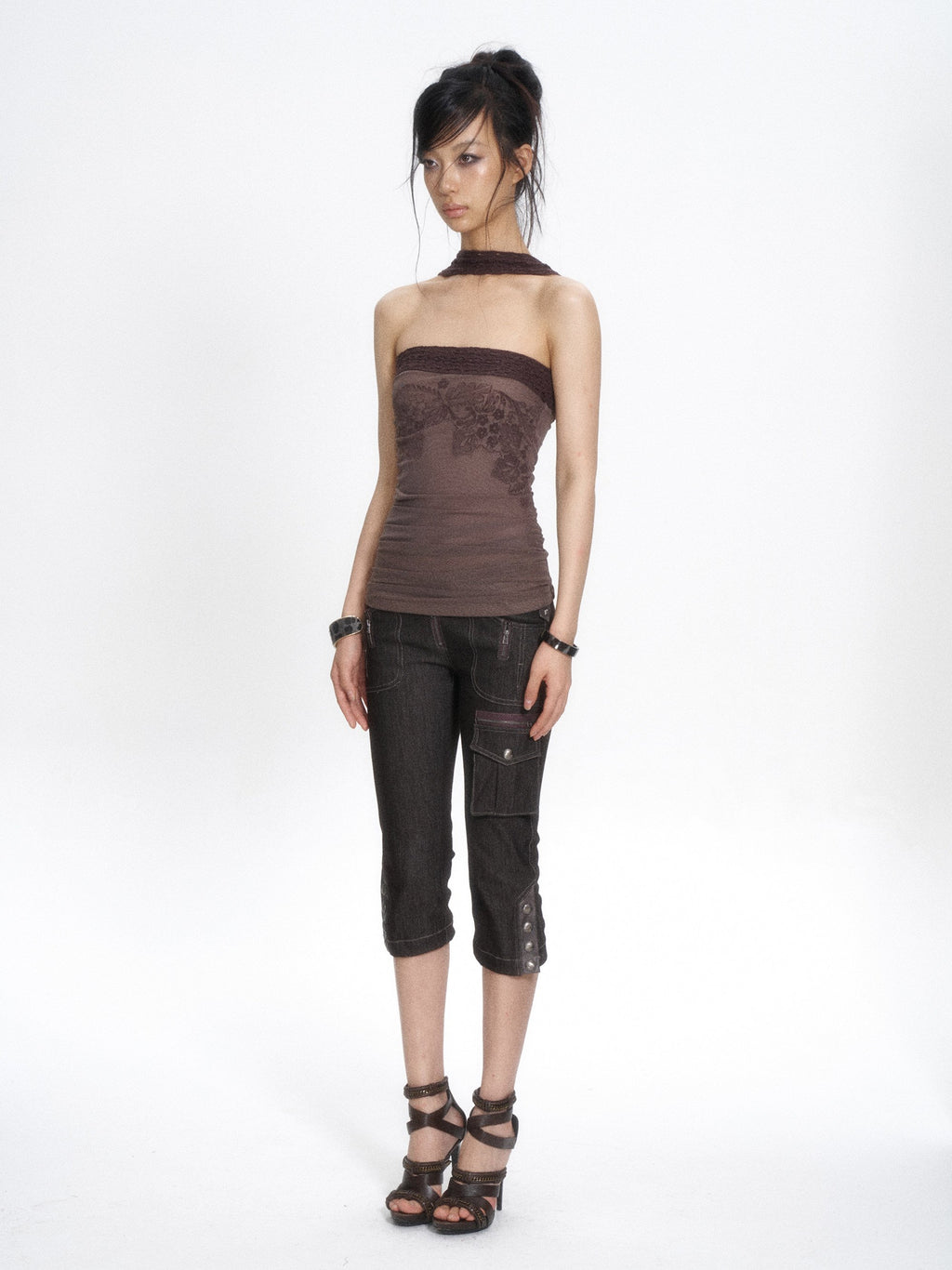Lattice Cable Choker Top