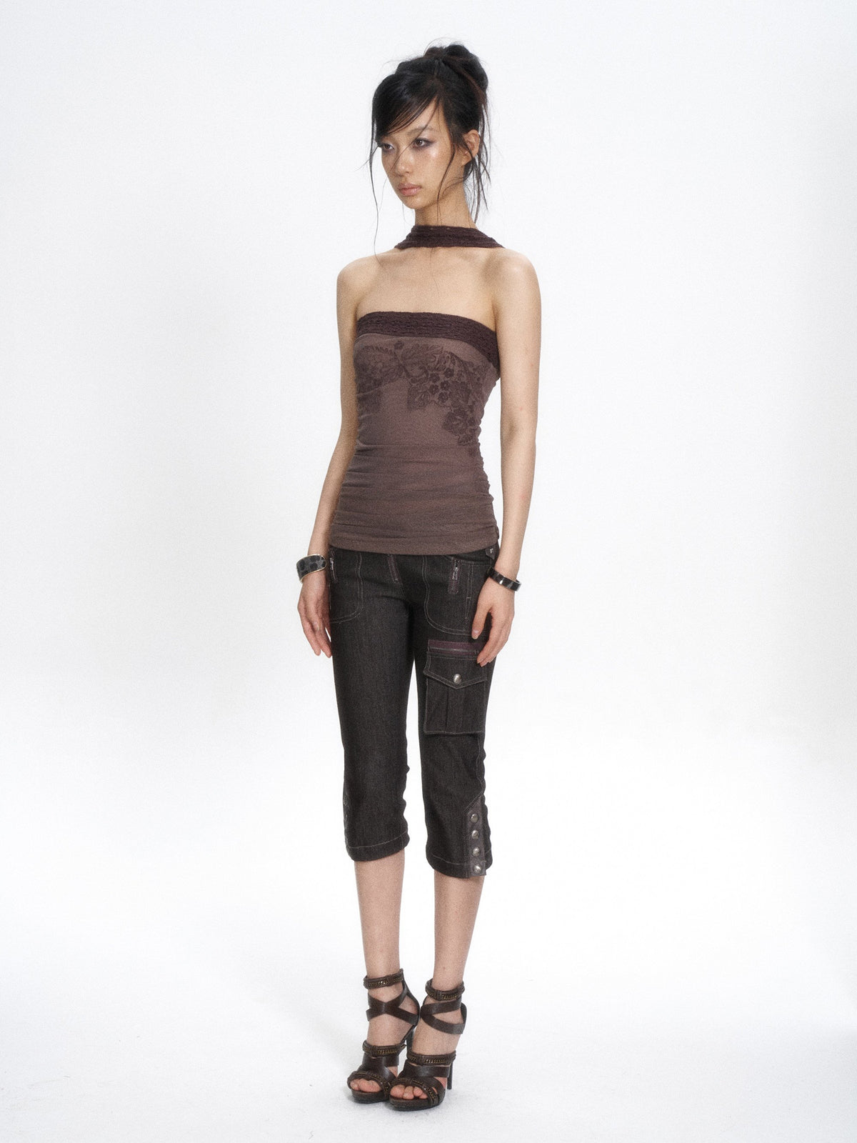 Lattice Cable Choker Top