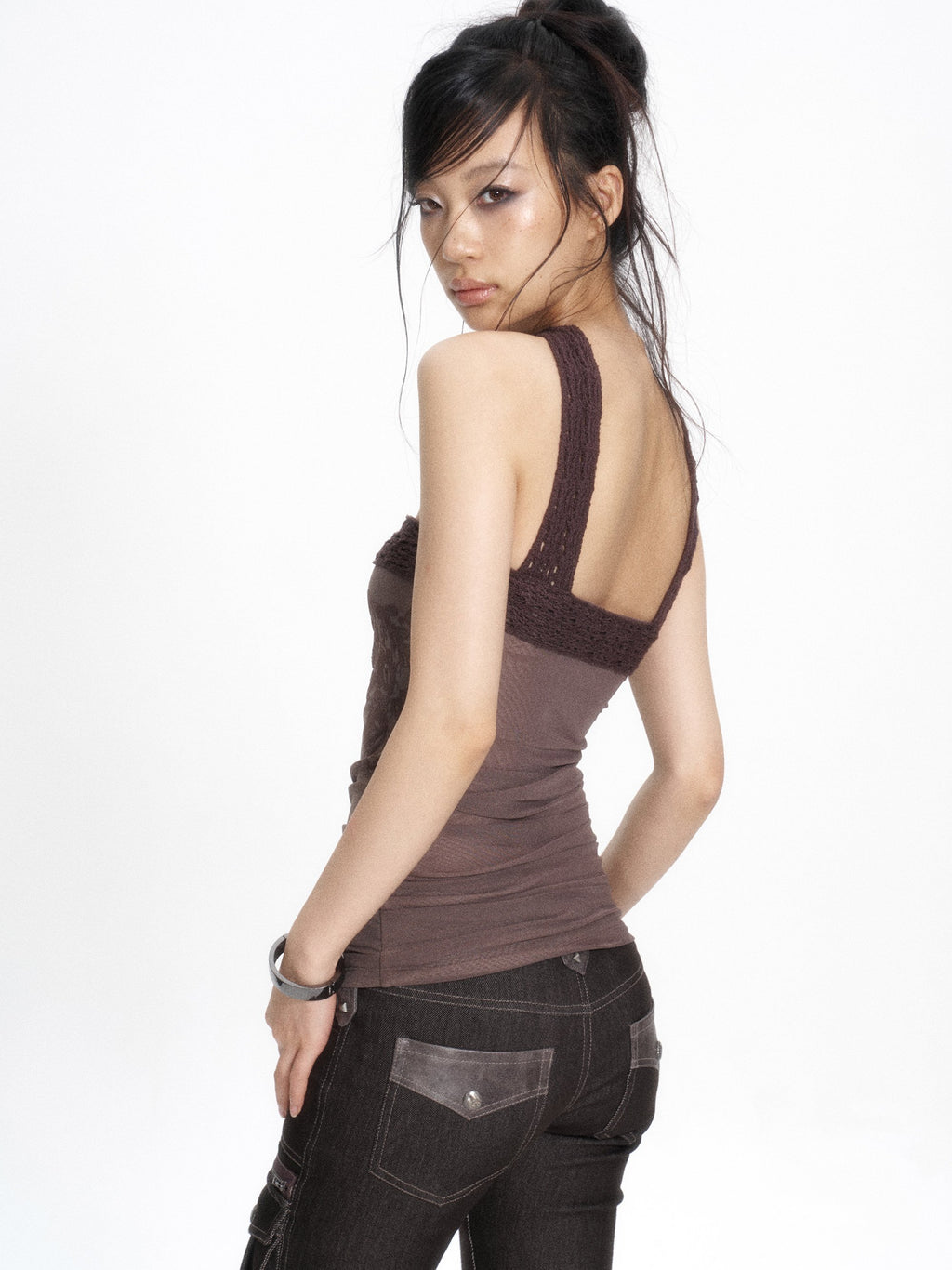 Lattice Cable Choker Top