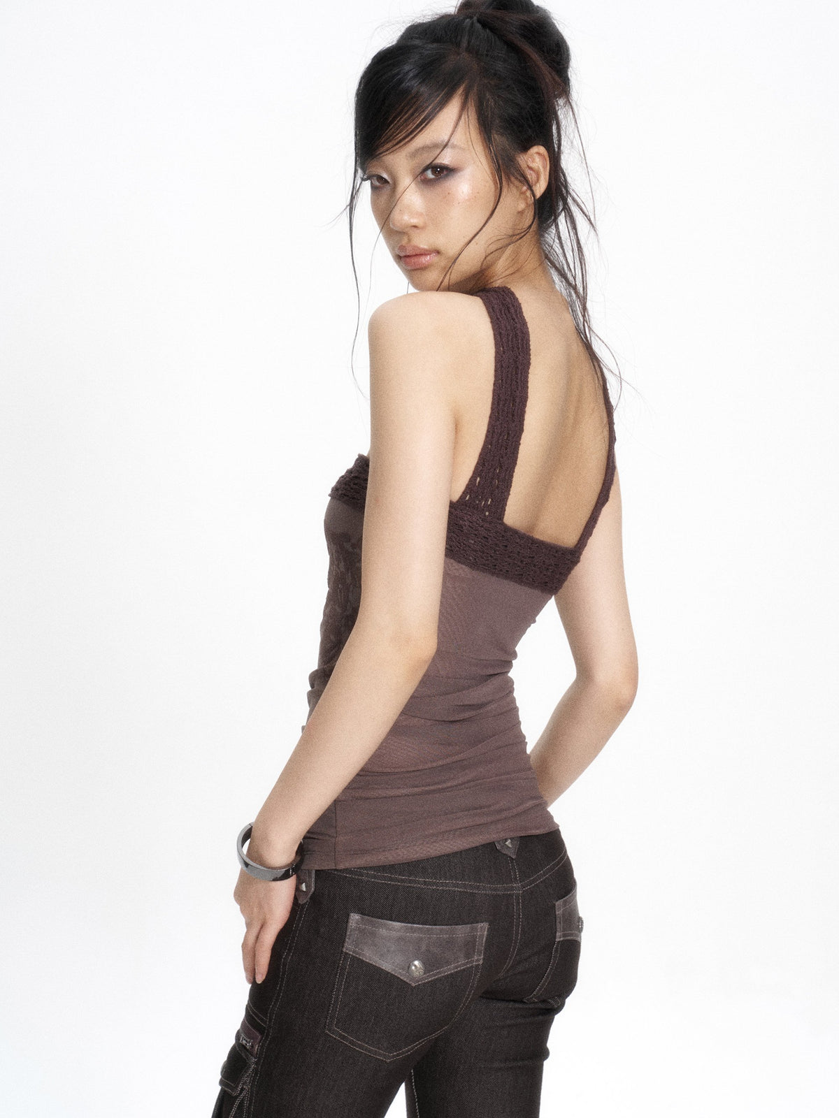 Lattice Cable Choker Top