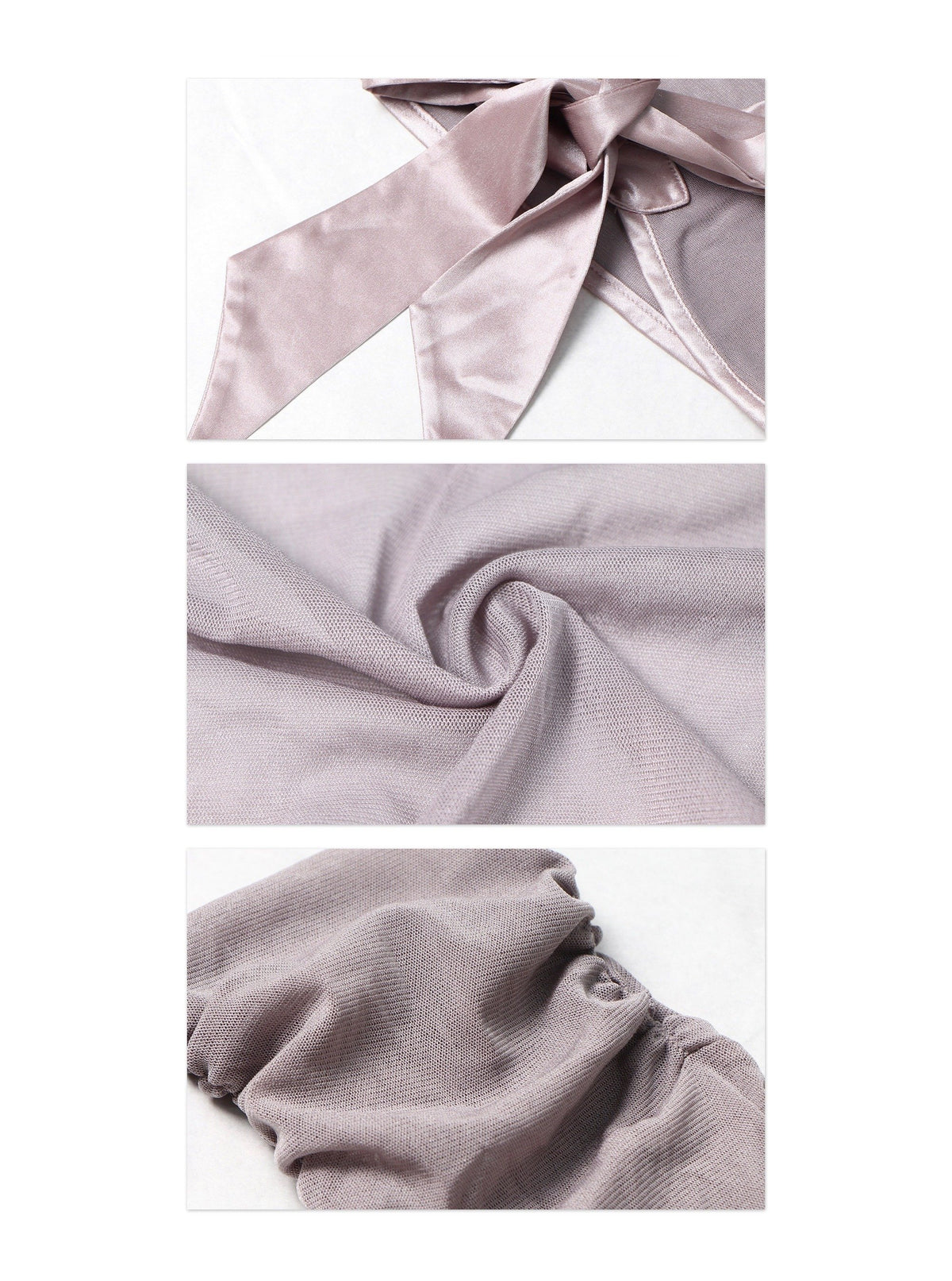 Mist Lilac Ribbon Tie Top