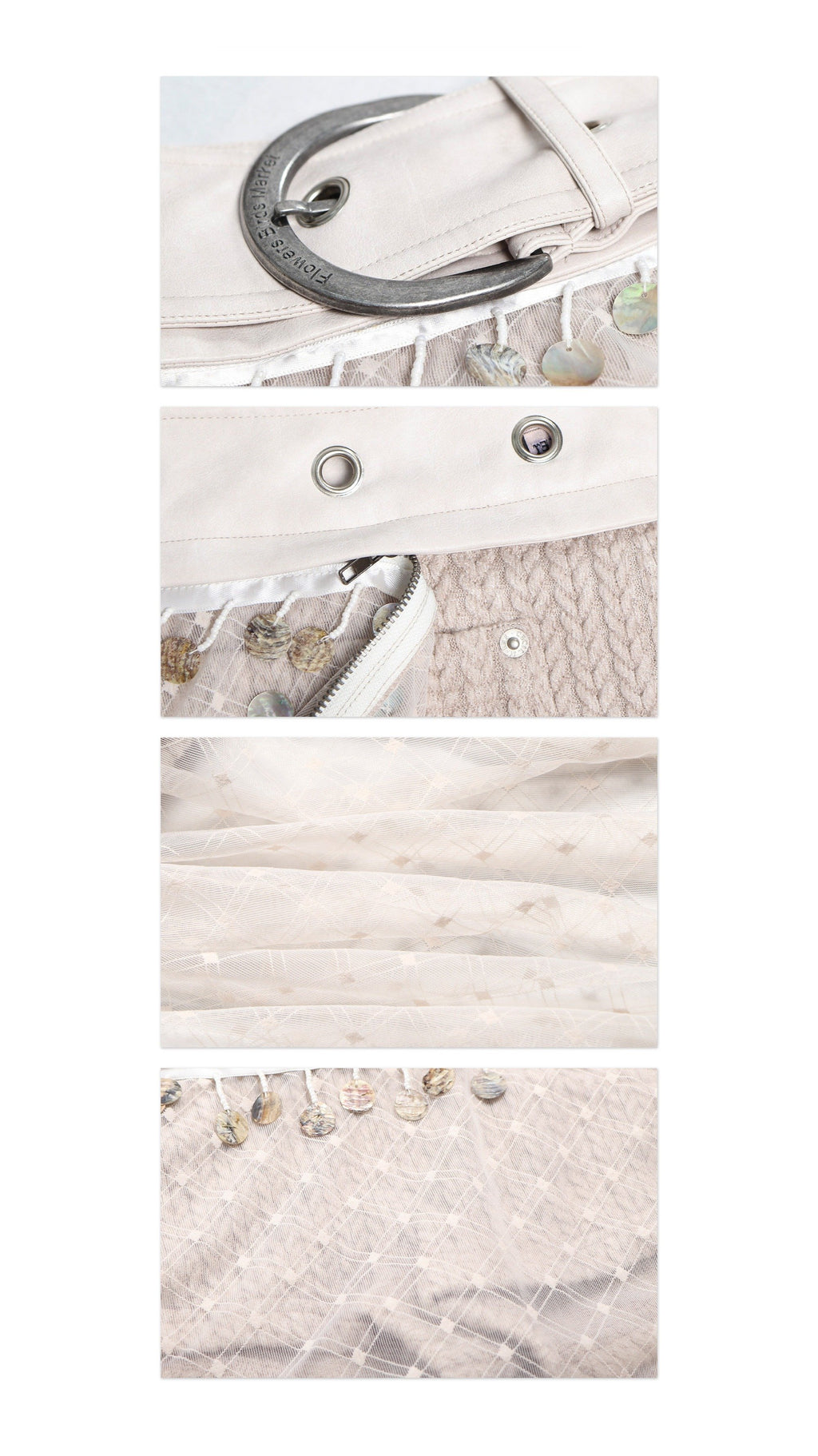 Diamond Mesh Tassel Skirt Pants