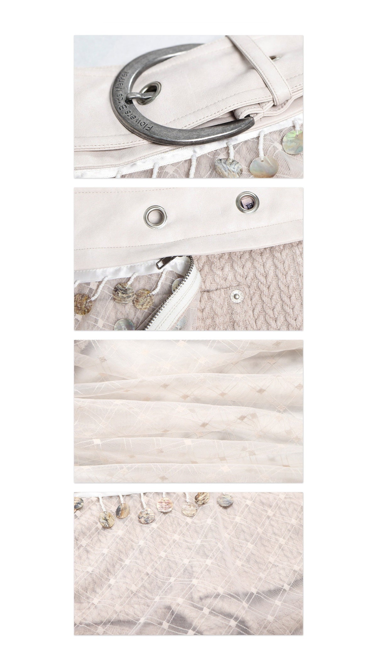 Diamond Mesh Tassel Skirt Pants