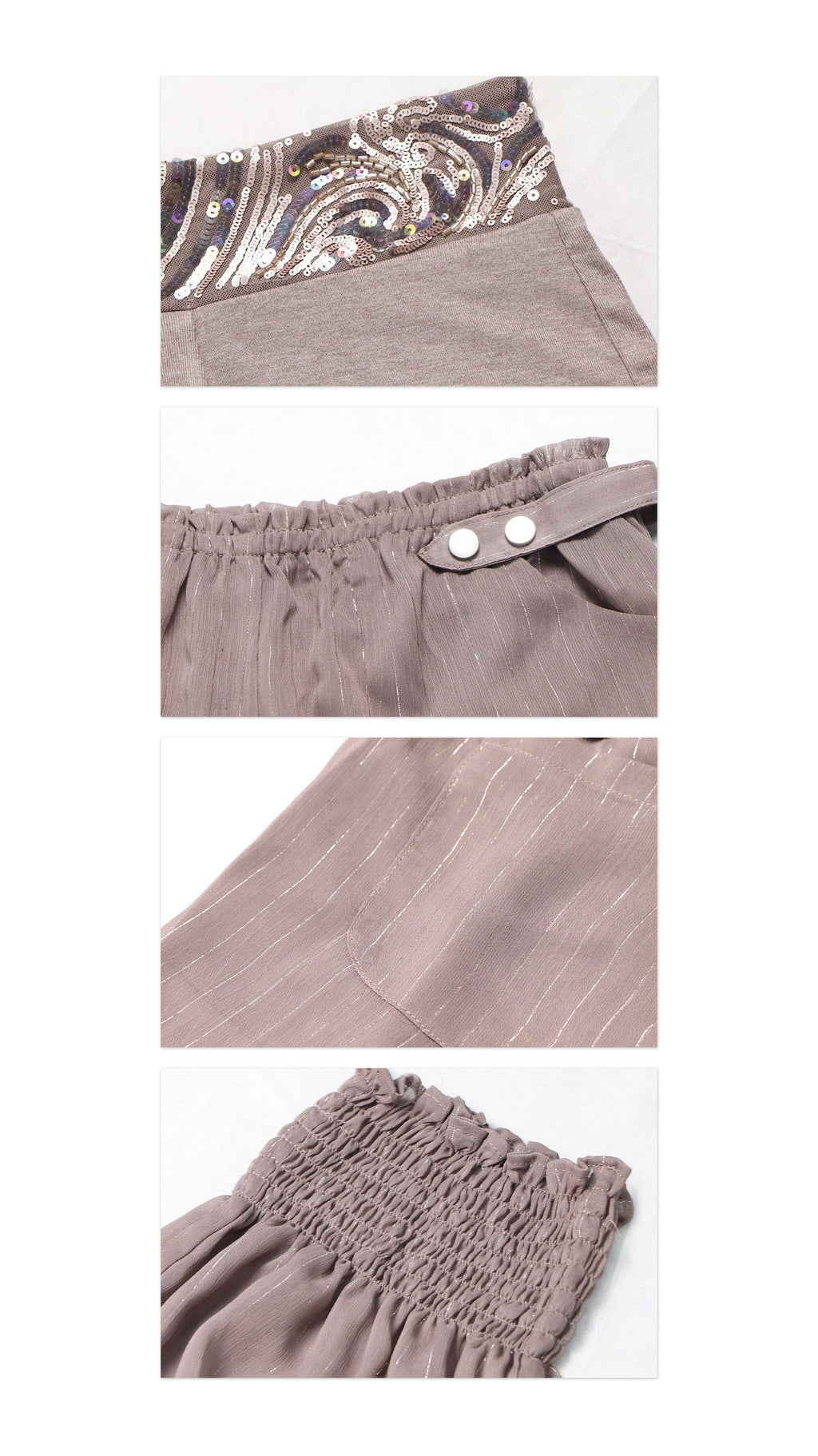 Aurora Spiral Sequin Wide Pants