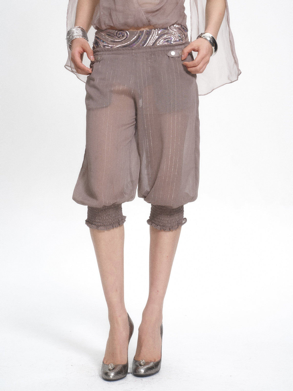 Aurora Spiral Sequin Wide Pants