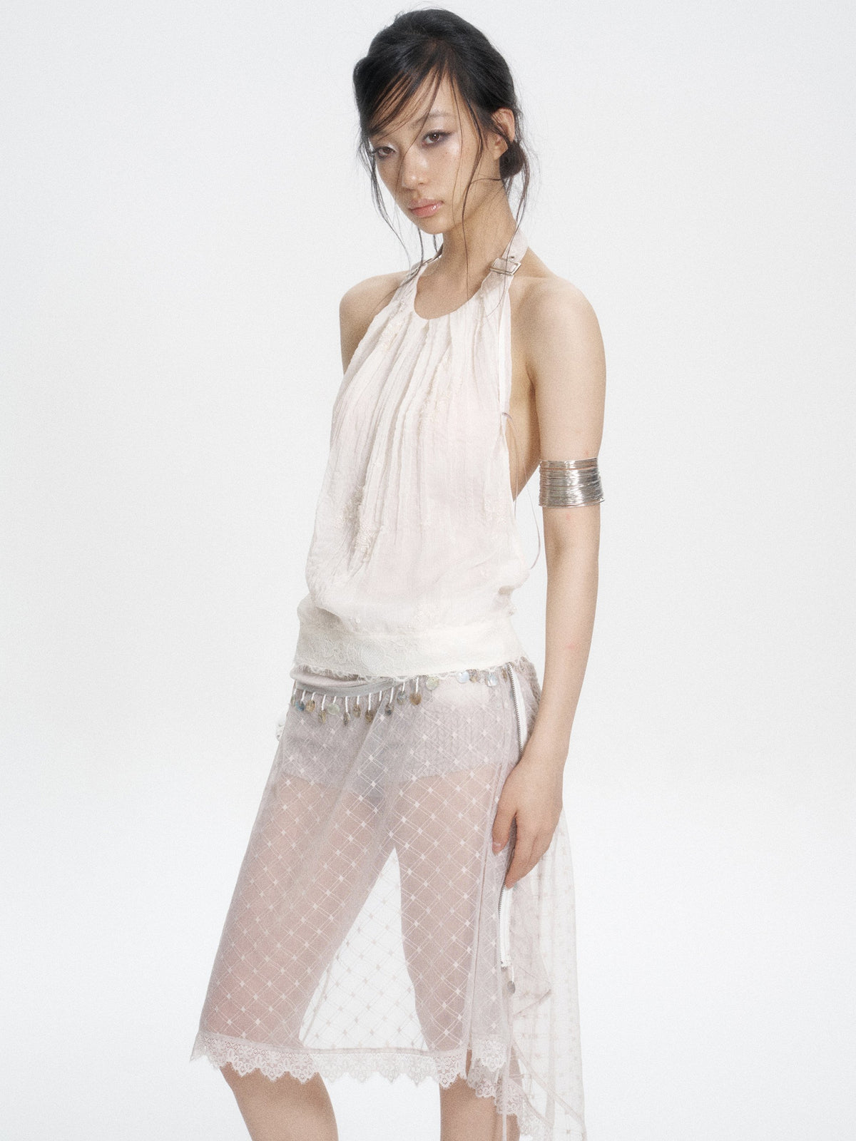 Wide Leather Strap Halter Top (3color)