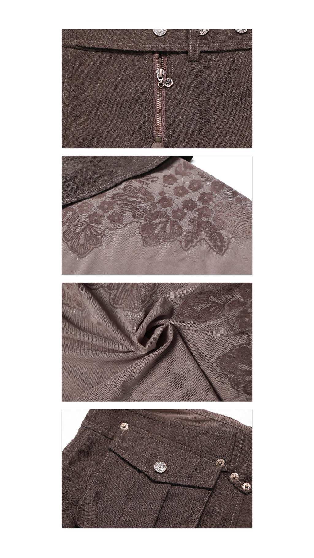 Flare Mesh Embroidered Skirt