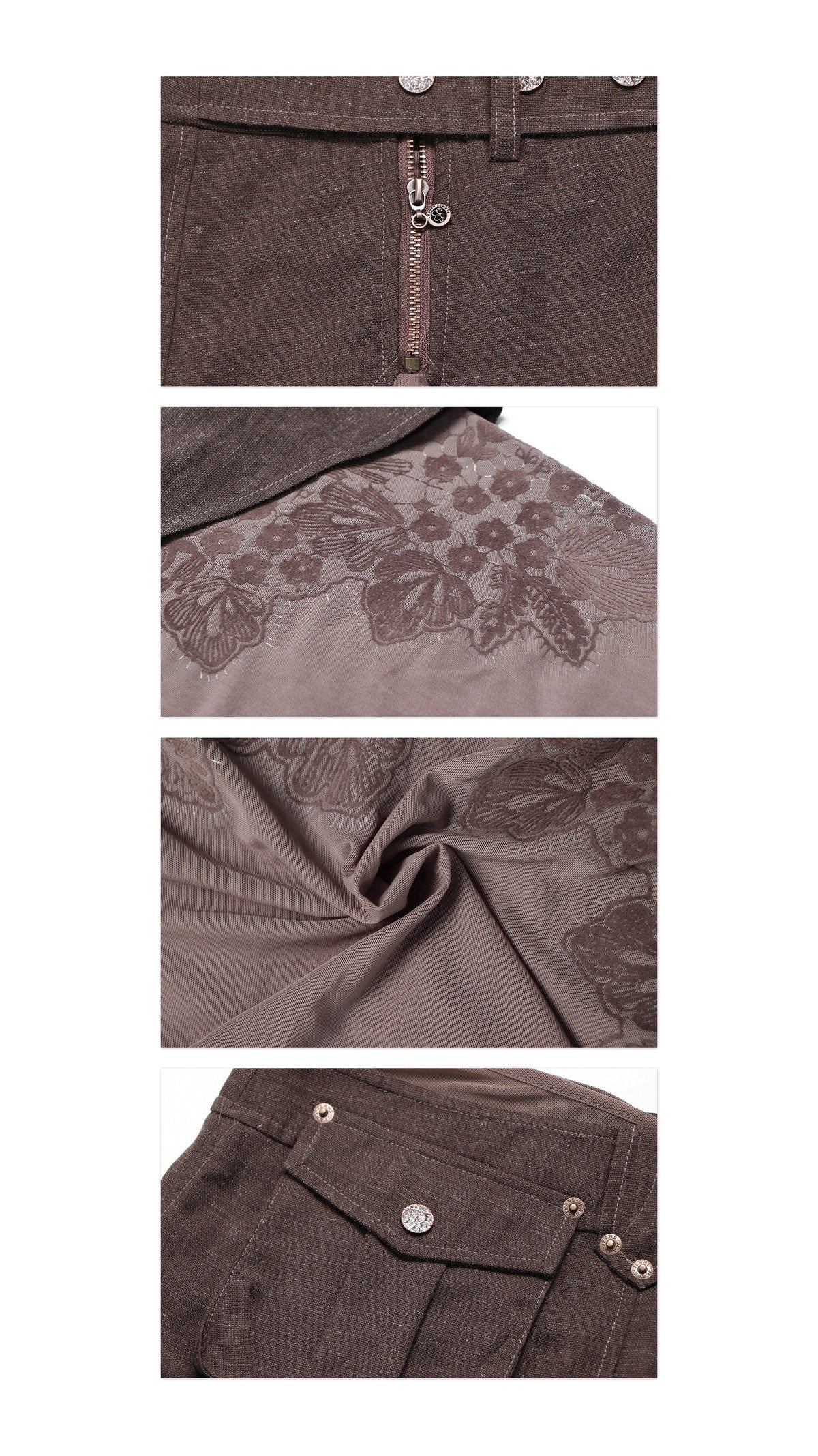 Flare Mesh Embroidered Skirt