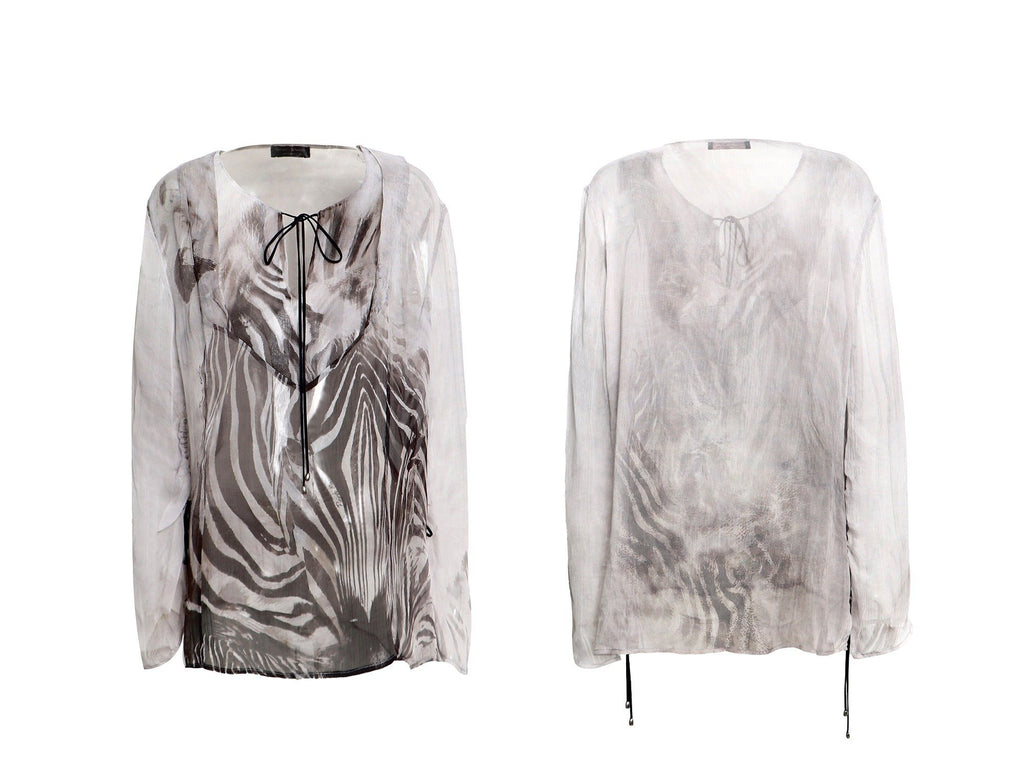 Ink Blur Zebra Tie Top