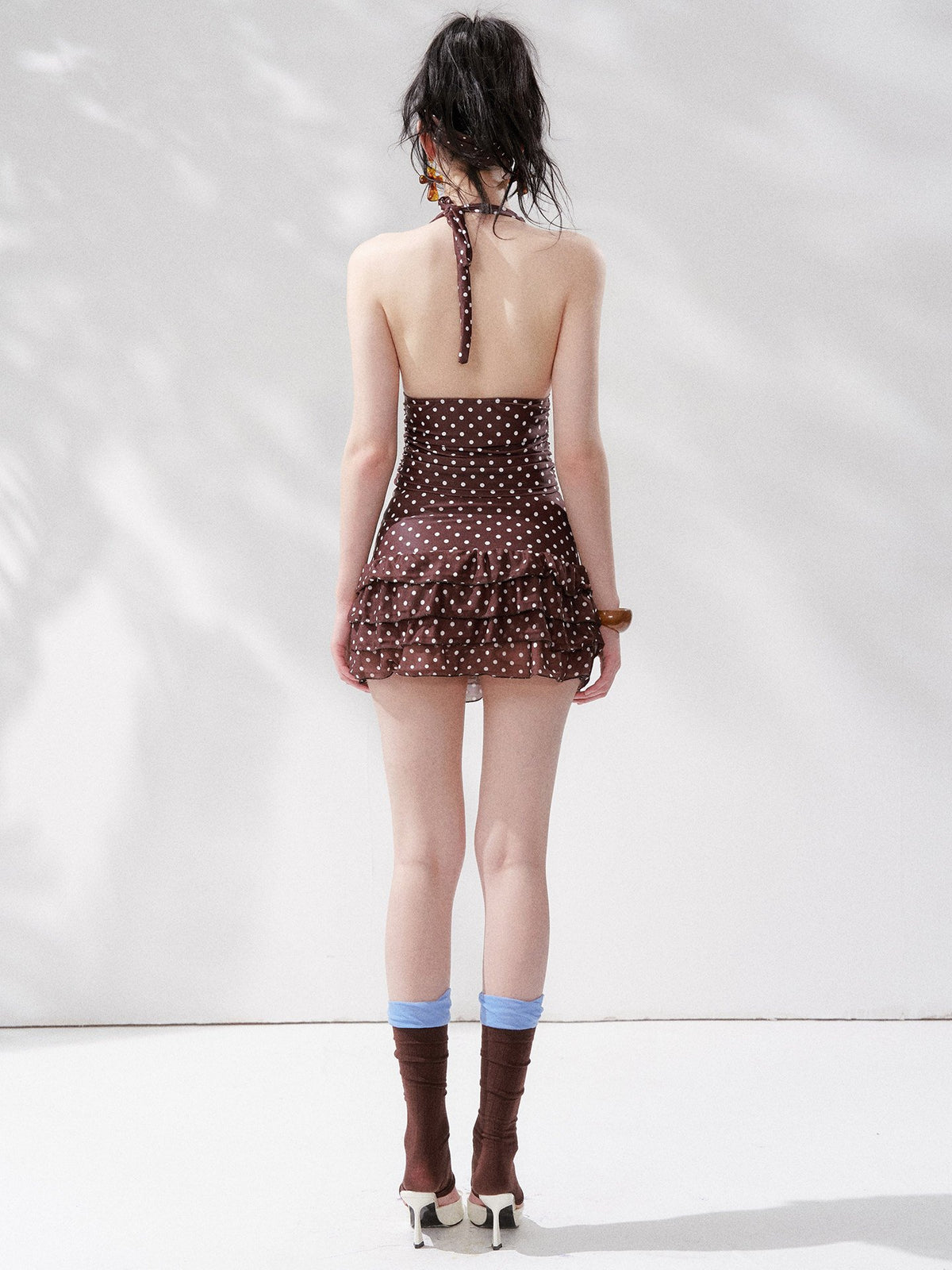 Island Dot Ruffle Skirt Swim Set
