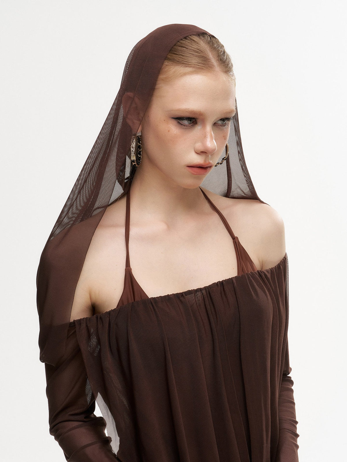 Veil Drape Dress Swim Set (3Piece)