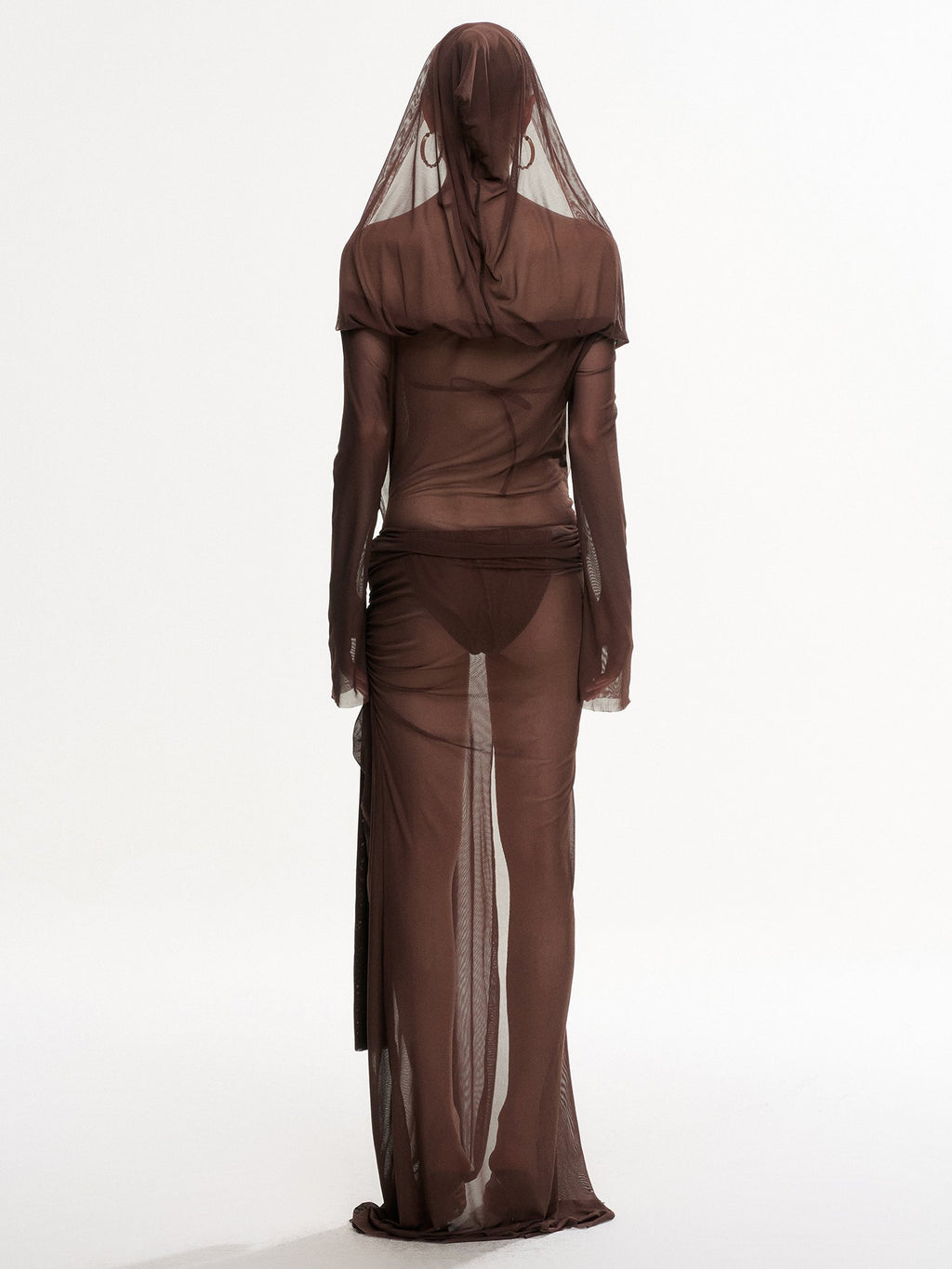 Veil Drape Dress Swim Set (3Piece)