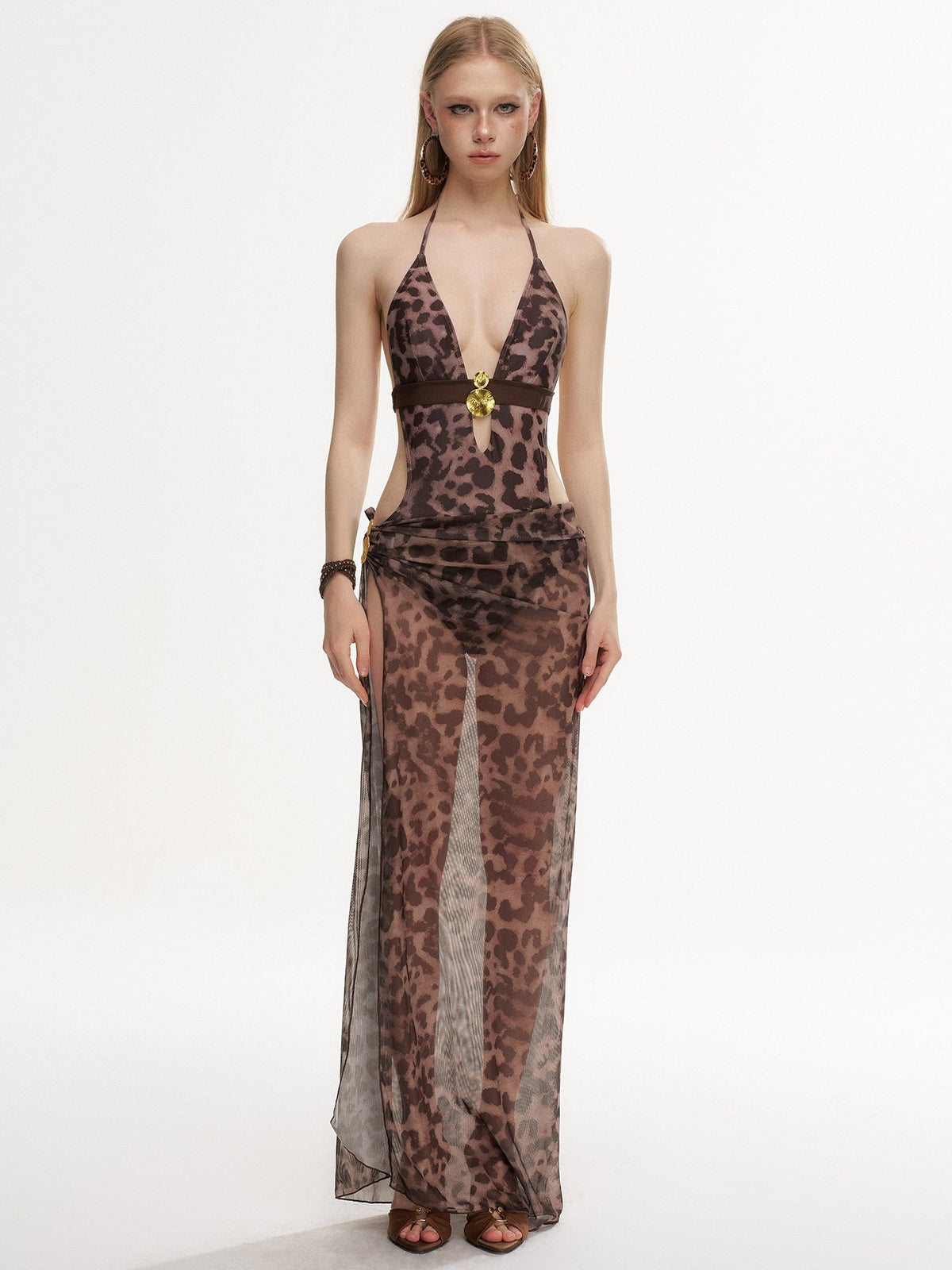 Leopard Cutout Swim Set