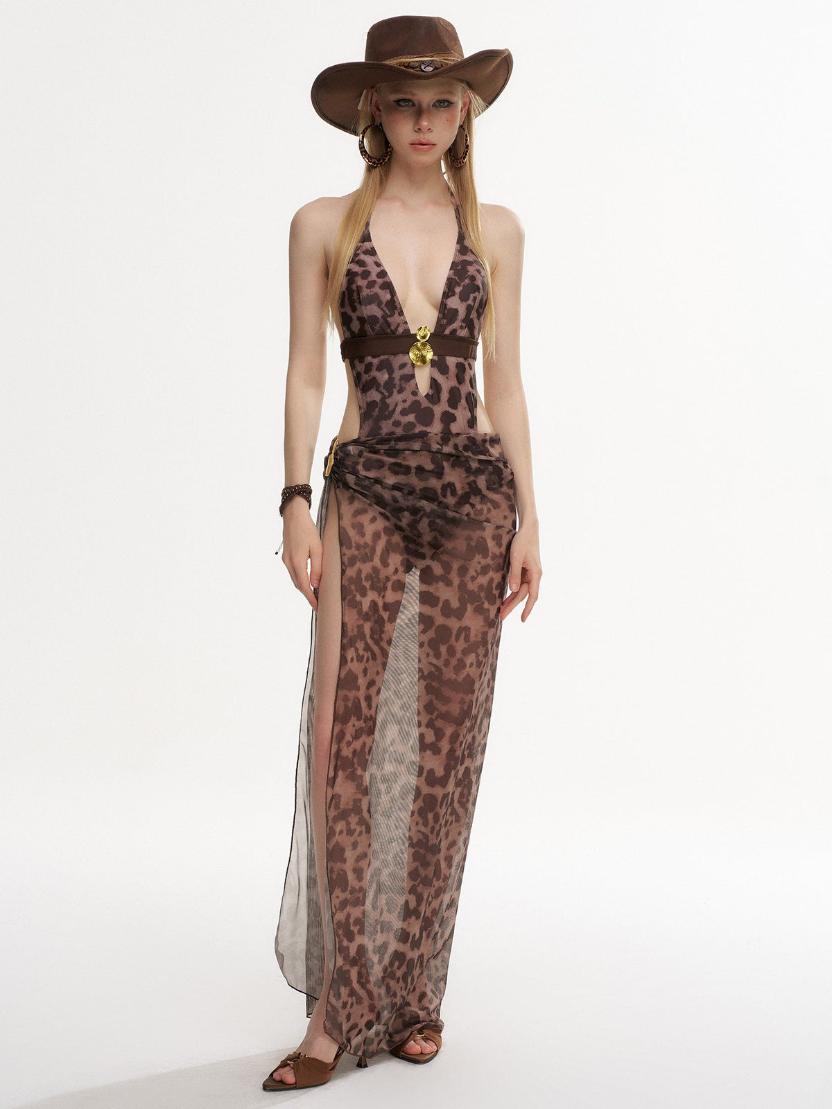 Leopard Cutout Swim Set