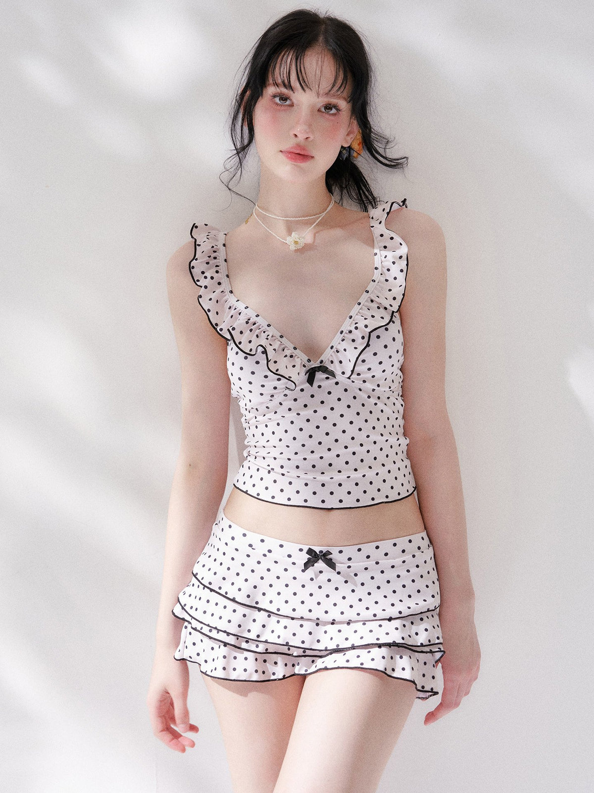 Polka Ruffle Swim Set (3Piece)