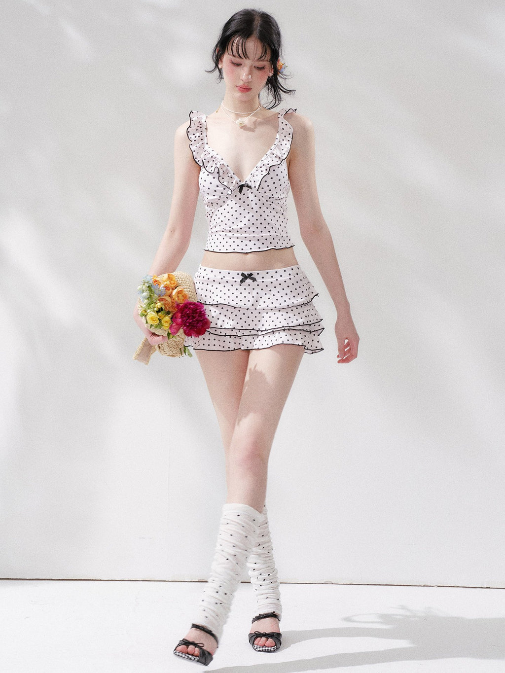 Polka Ruffle Swim Set (3Piece)