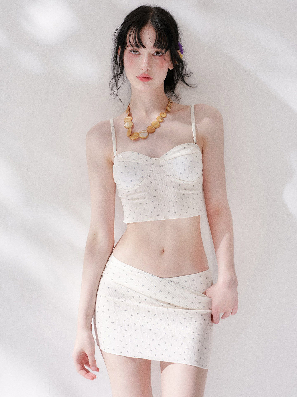Floral Sheer Cardigan Swim Set (4Piece)
