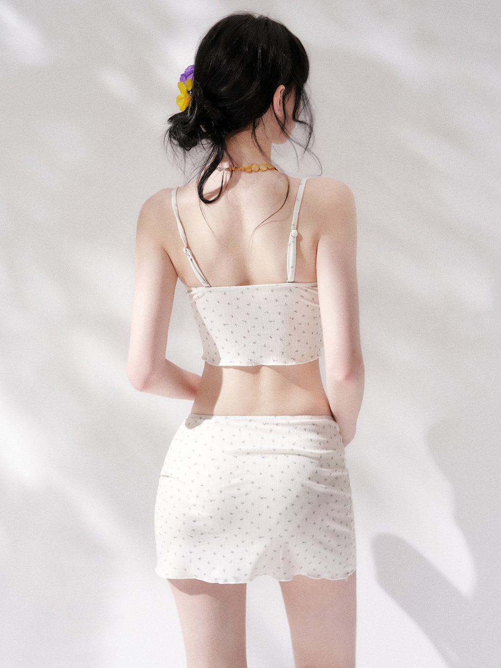 Floral Sheer Cardigan Swim Set (4Piece)