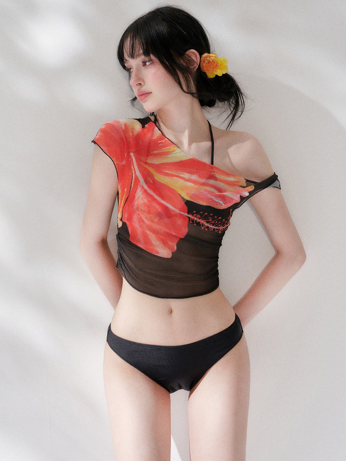 Tropical Bloom Mesh Swim Set (3Piece)