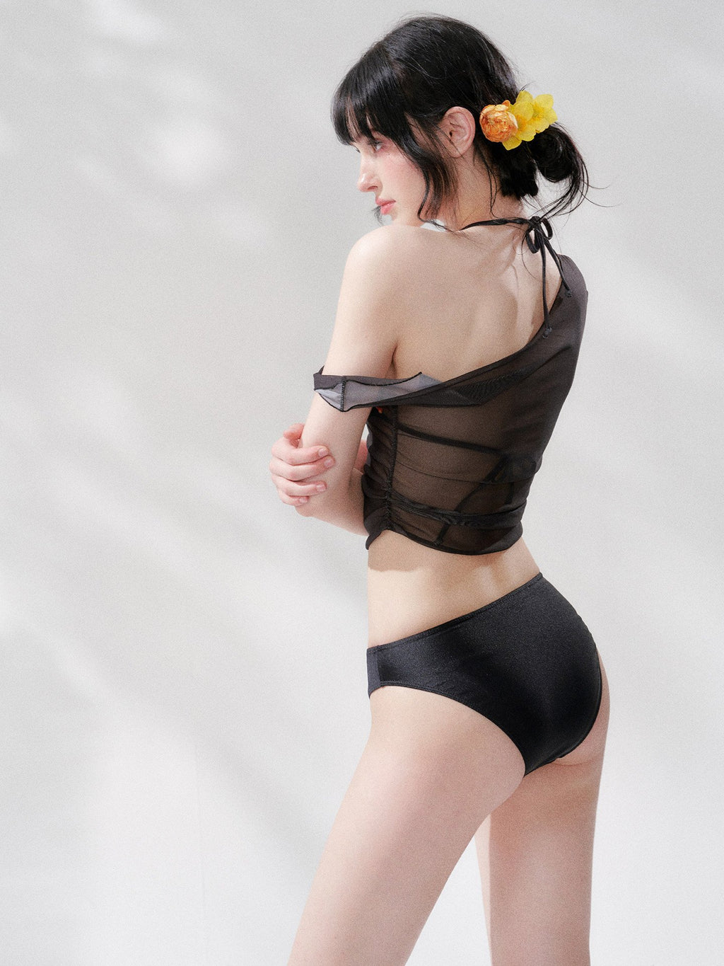 Tropical Bloom Mesh Swim Set (3Piece)