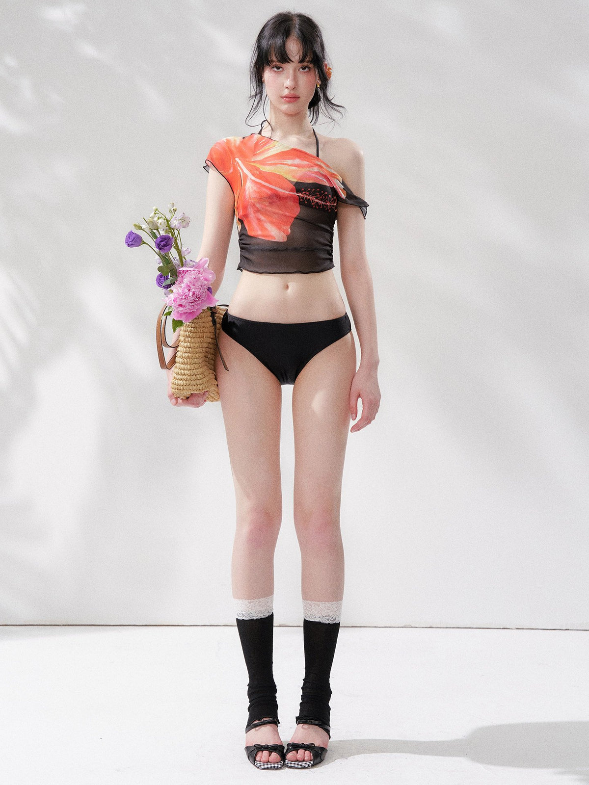 Tropical Bloom Mesh Swim Set (3Piece)