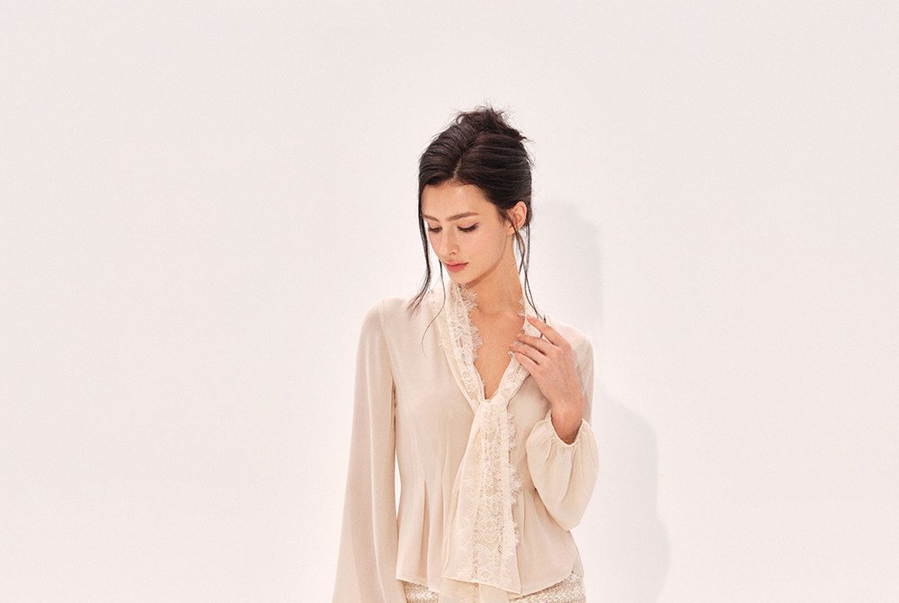 Lace Ribbon Tie Top