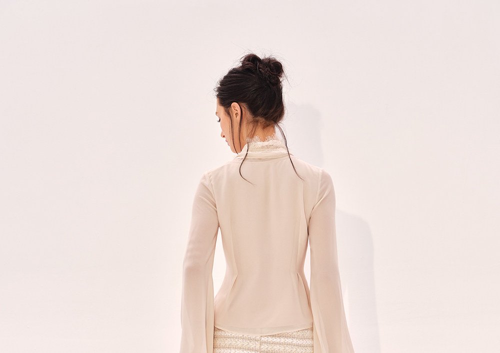 Lace Ribbon Tie Top