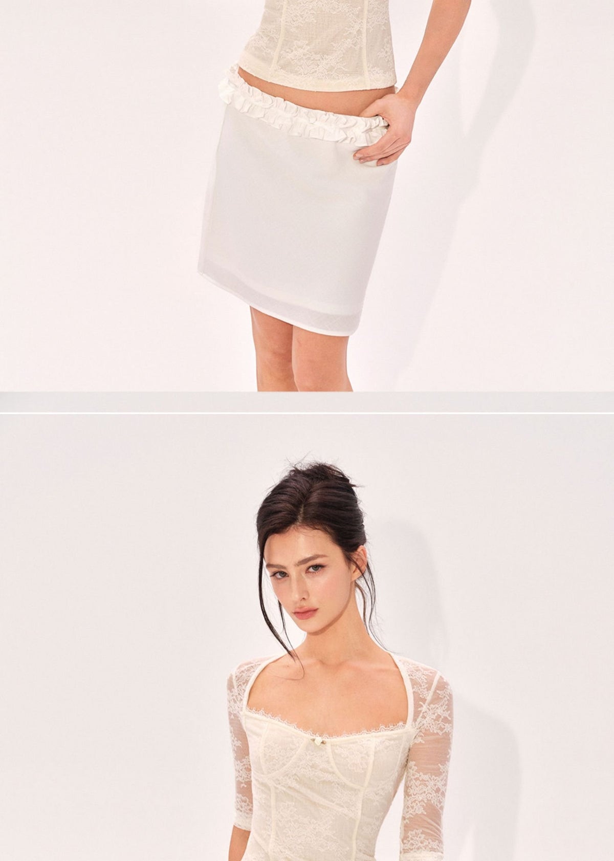 Shell Lace Mid Sleeve Top