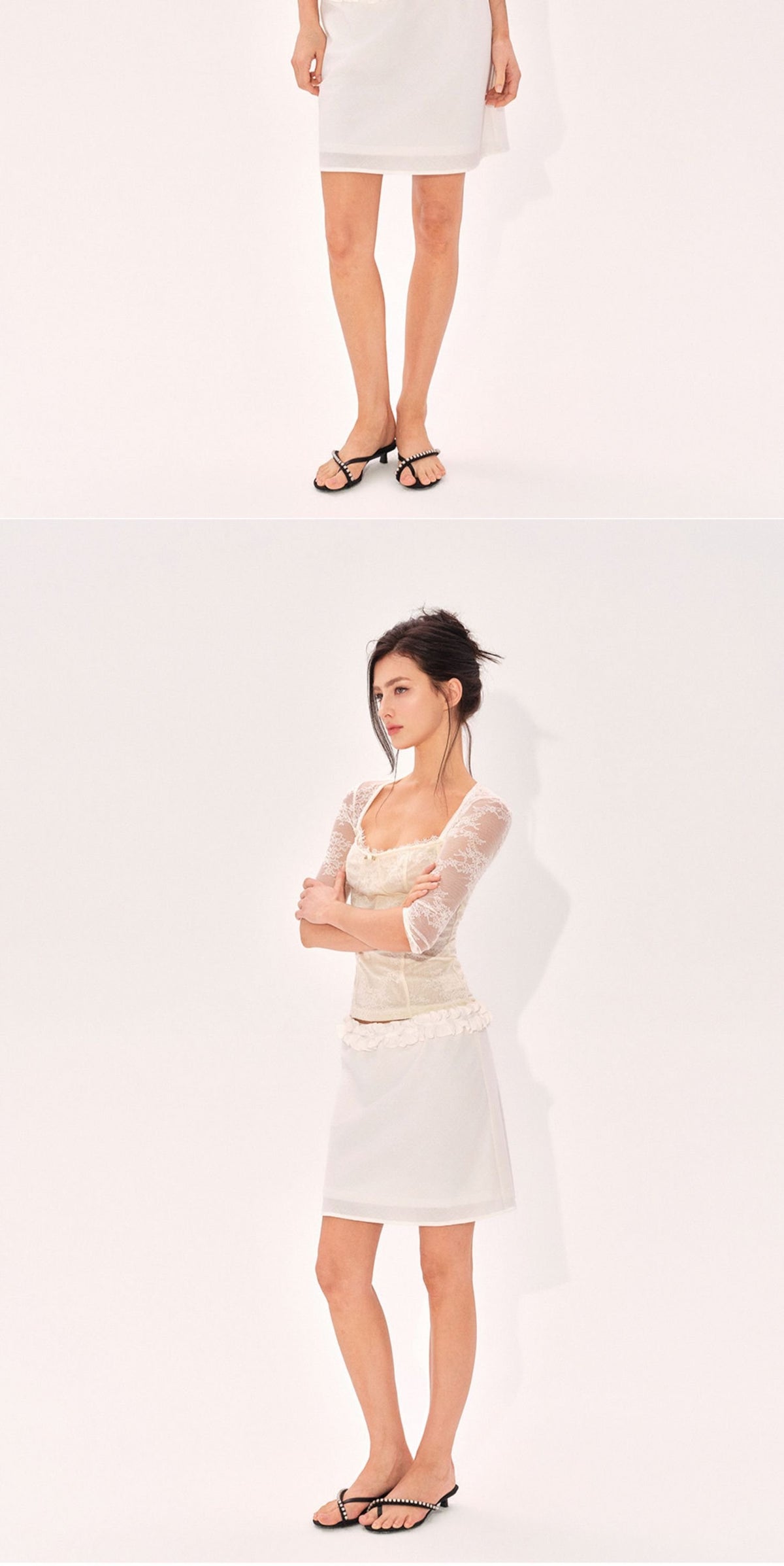 Shell Lace Mid Sleeve Top