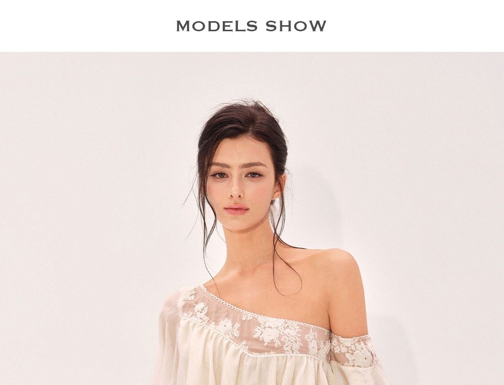 Ruffle Lace Asymmetry Top
