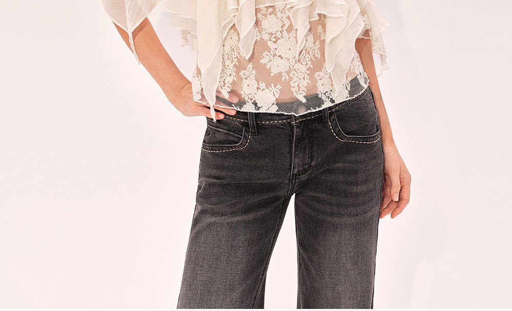 Ruffle Lace Asymmetry Top