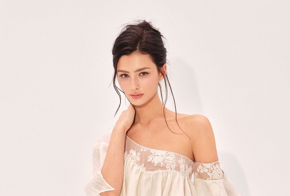 Ruffle Lace Asymmetry Top