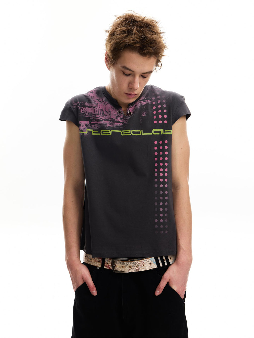 Whirl Dot Wing Sleeve Top