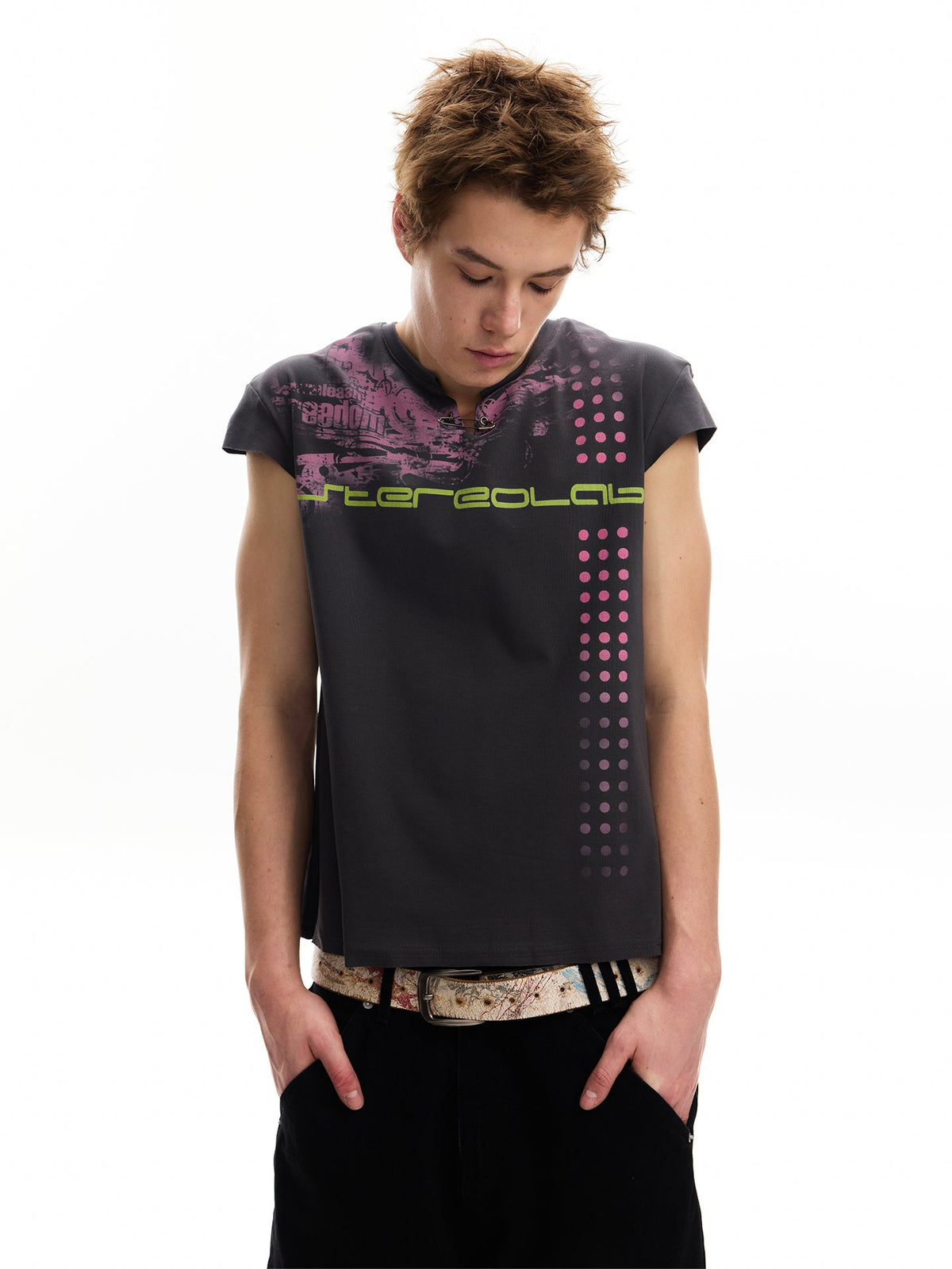 Whirl Dot Wing Sleeve Top