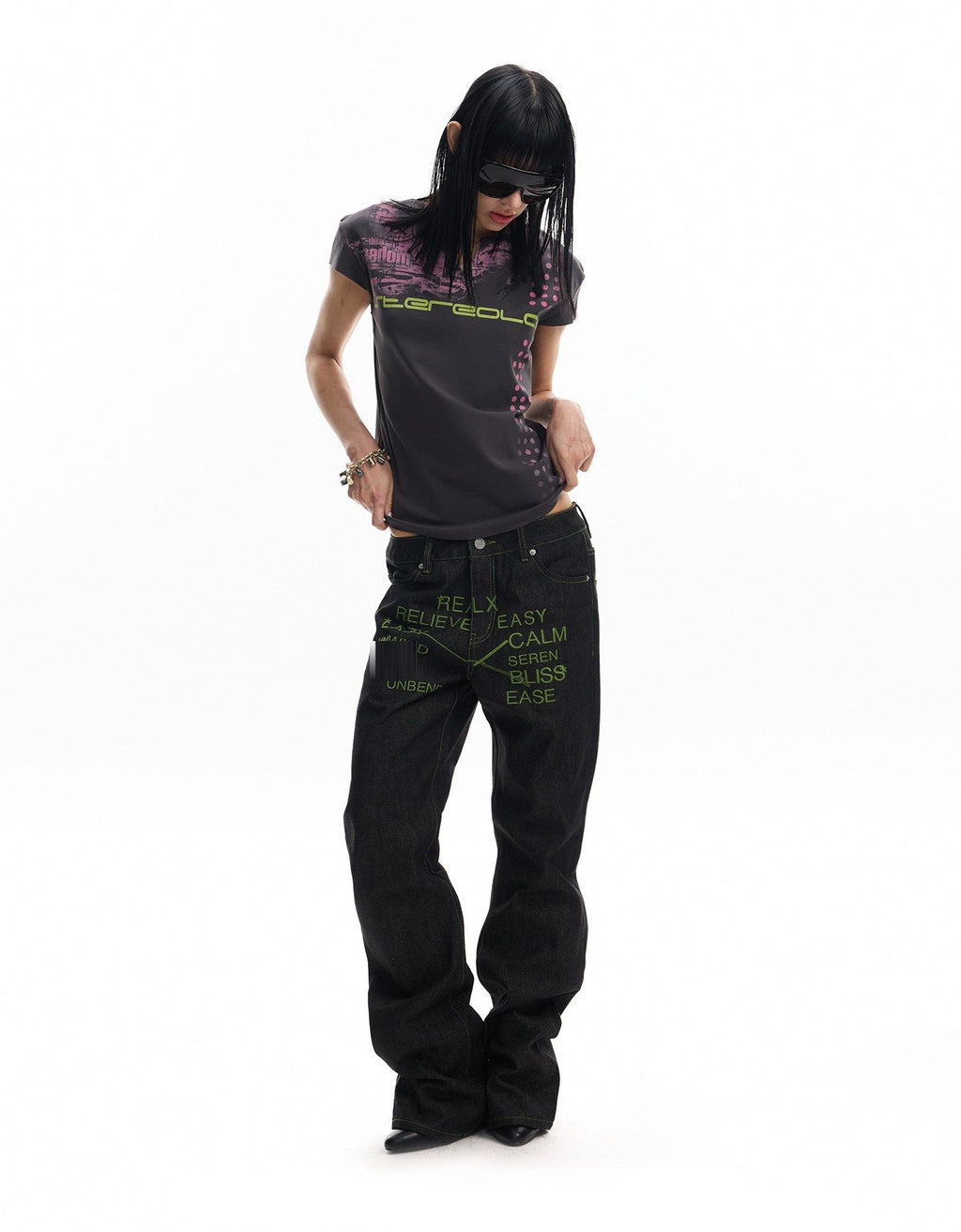 Whirl Dot Wing Sleeve Top