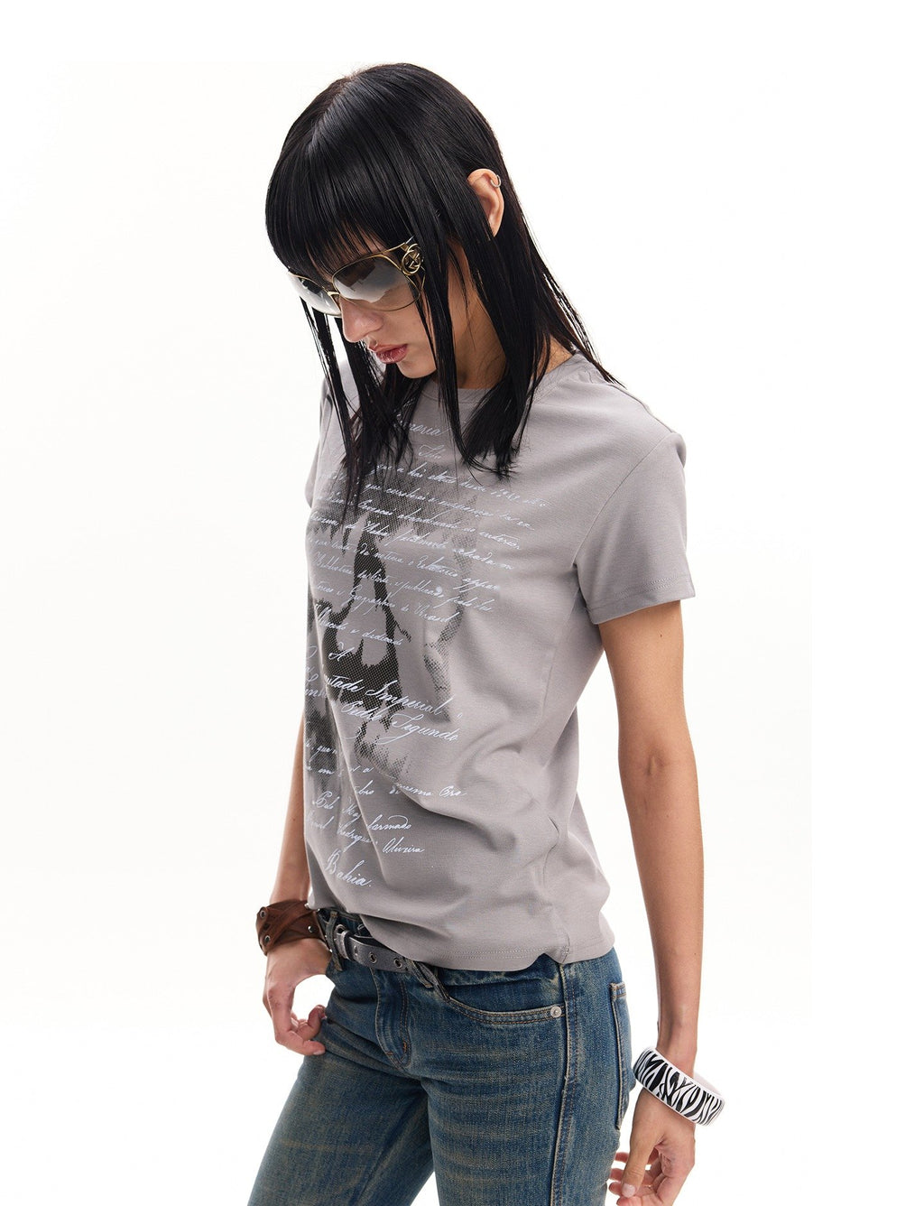 Skull Script Tailored Top