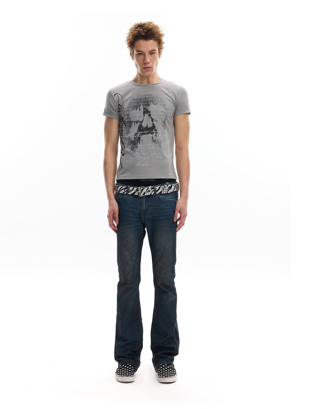 Skull Script Tailored Top