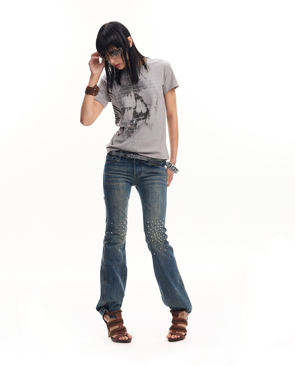 Skull Script Tailored Top