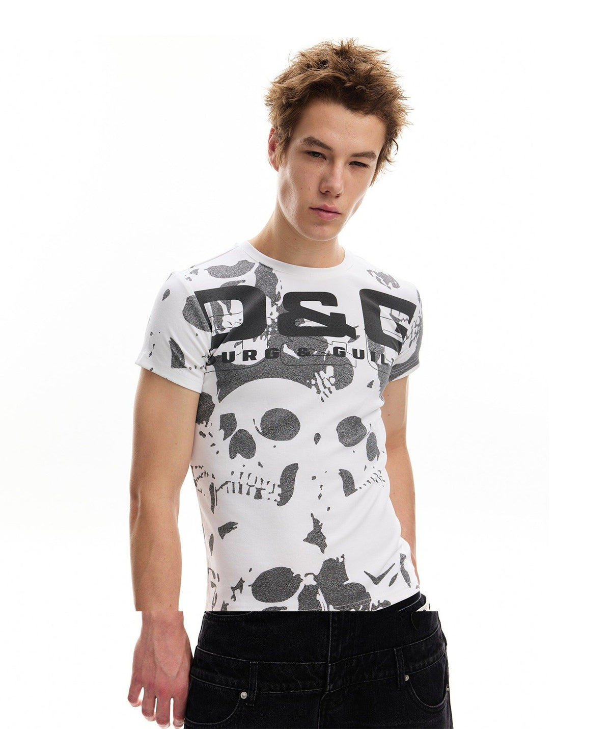 Skull Print Shoulder Top