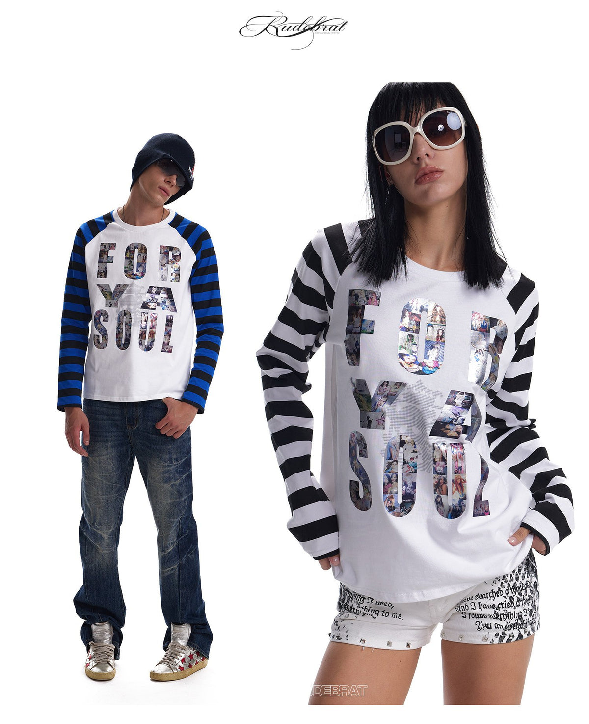 Metal Stripe Raglan Top (2color)
