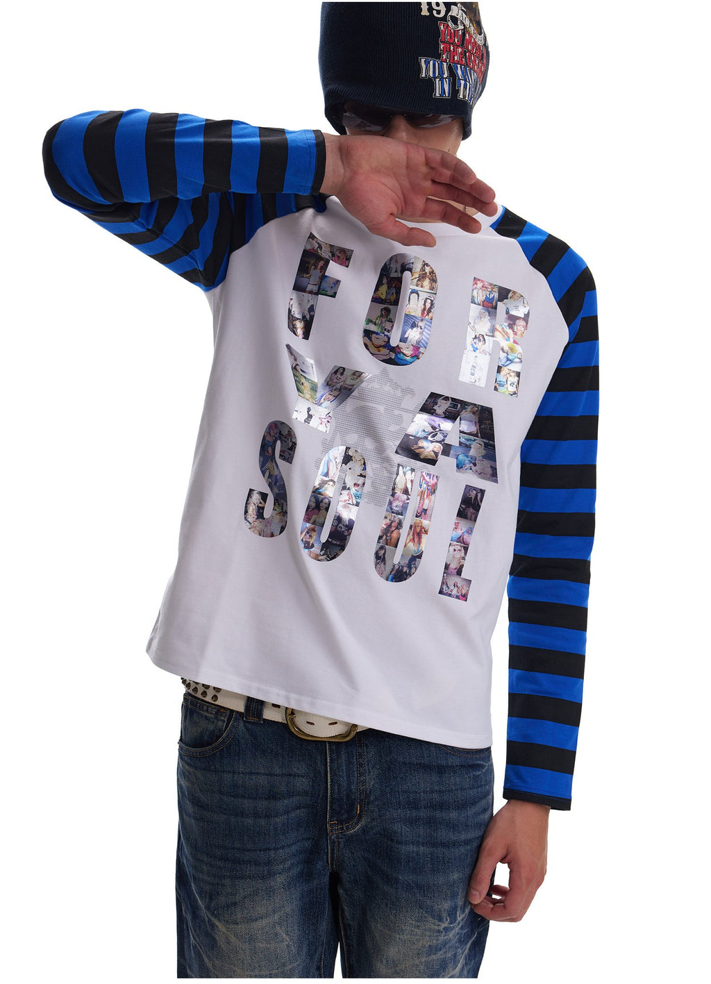 Metal Stripe Raglan Top (2color)