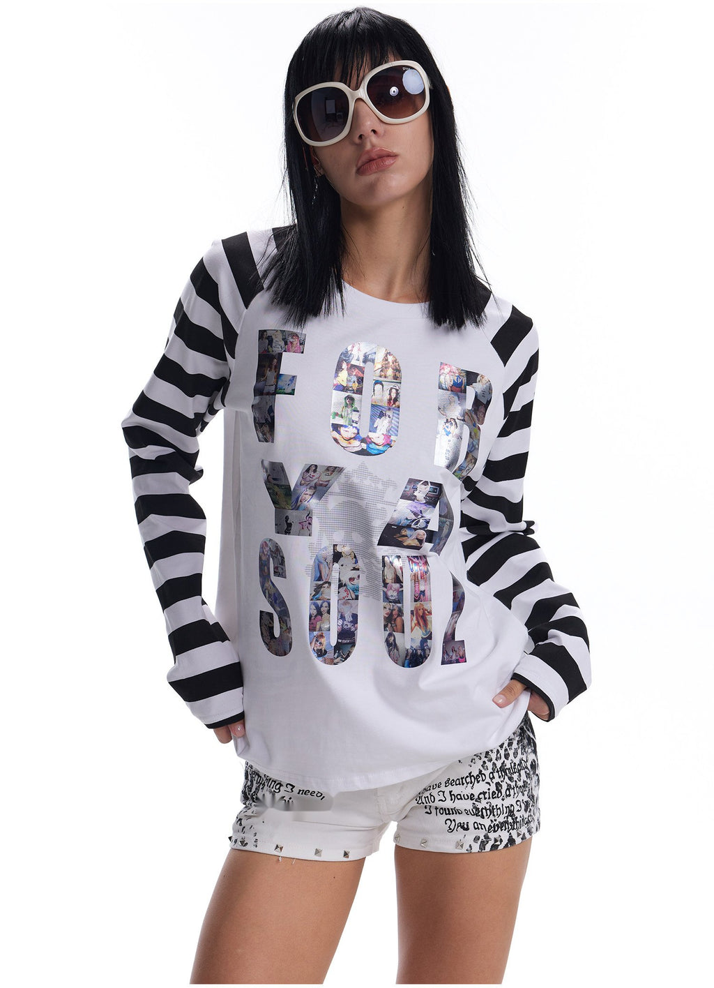 Metal Stripe Raglan Top (2color)