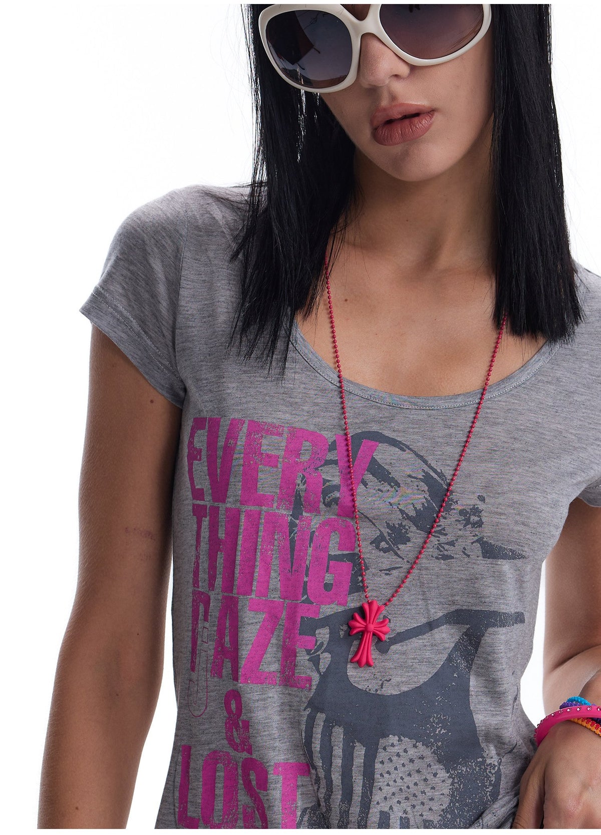 Portrait Colorblock U-Neck Top