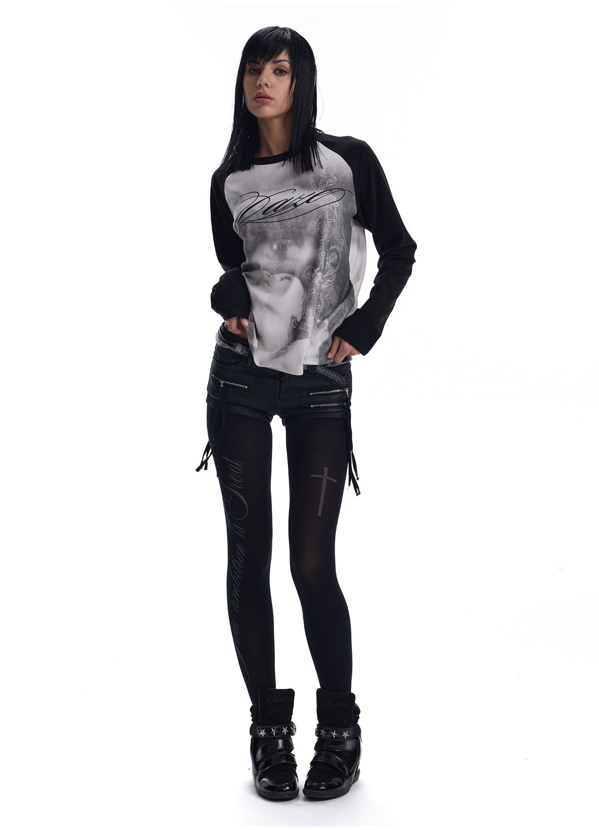 Millennial Portrait Raglan Top