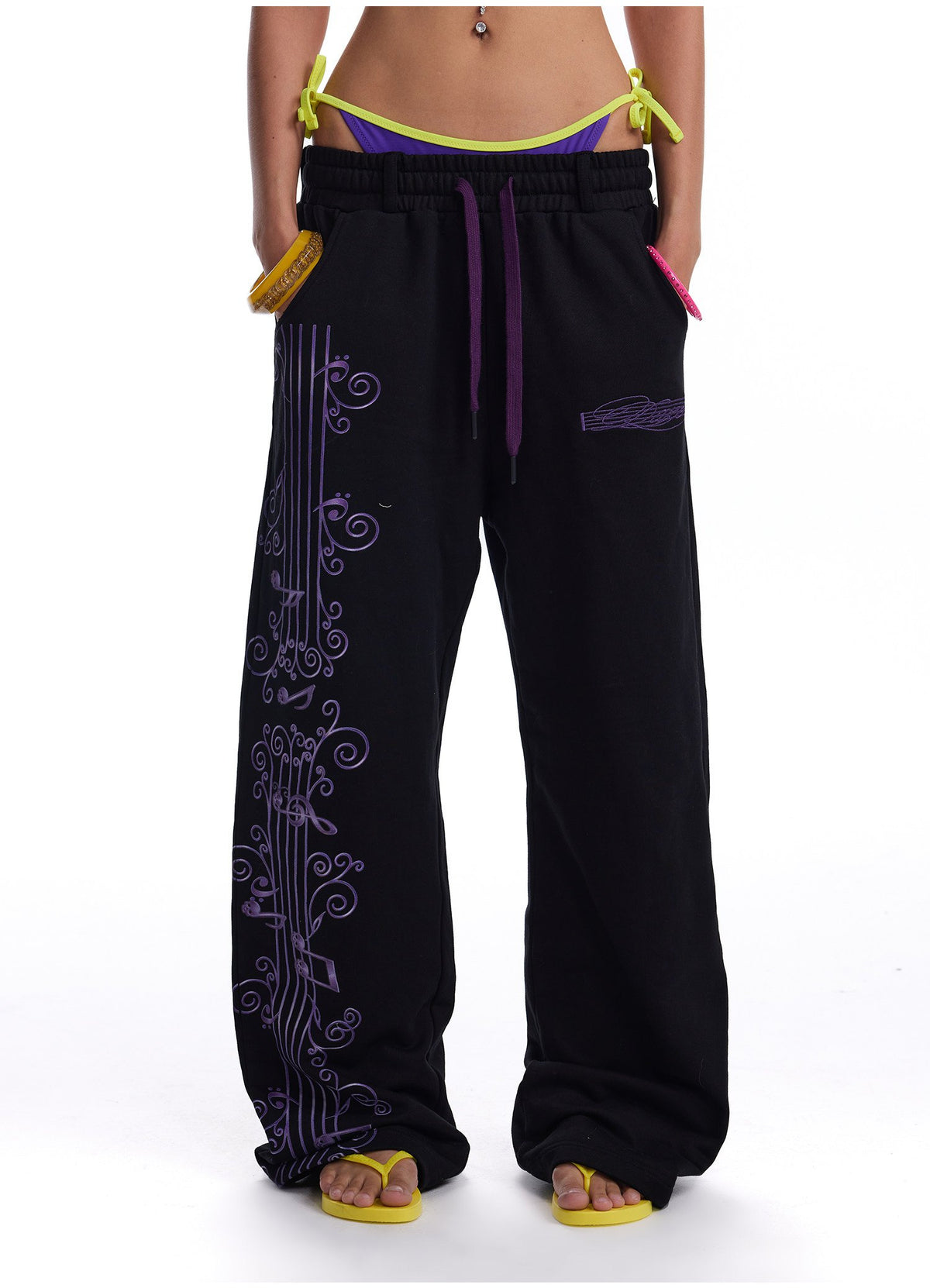 Vine Note Straight Pants