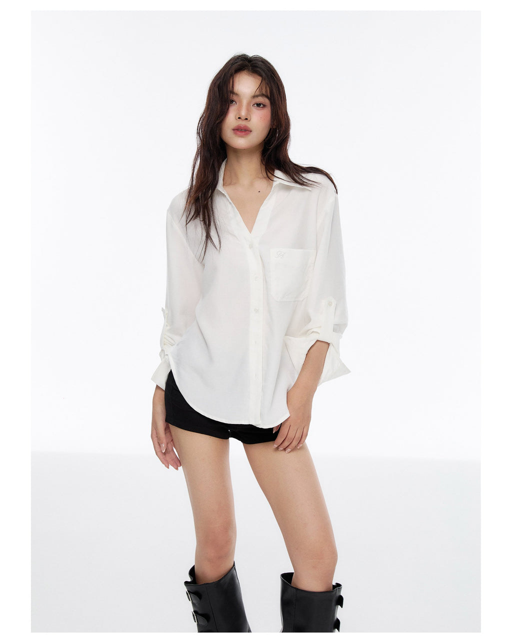 Linen Tencel V-Neck Shirt