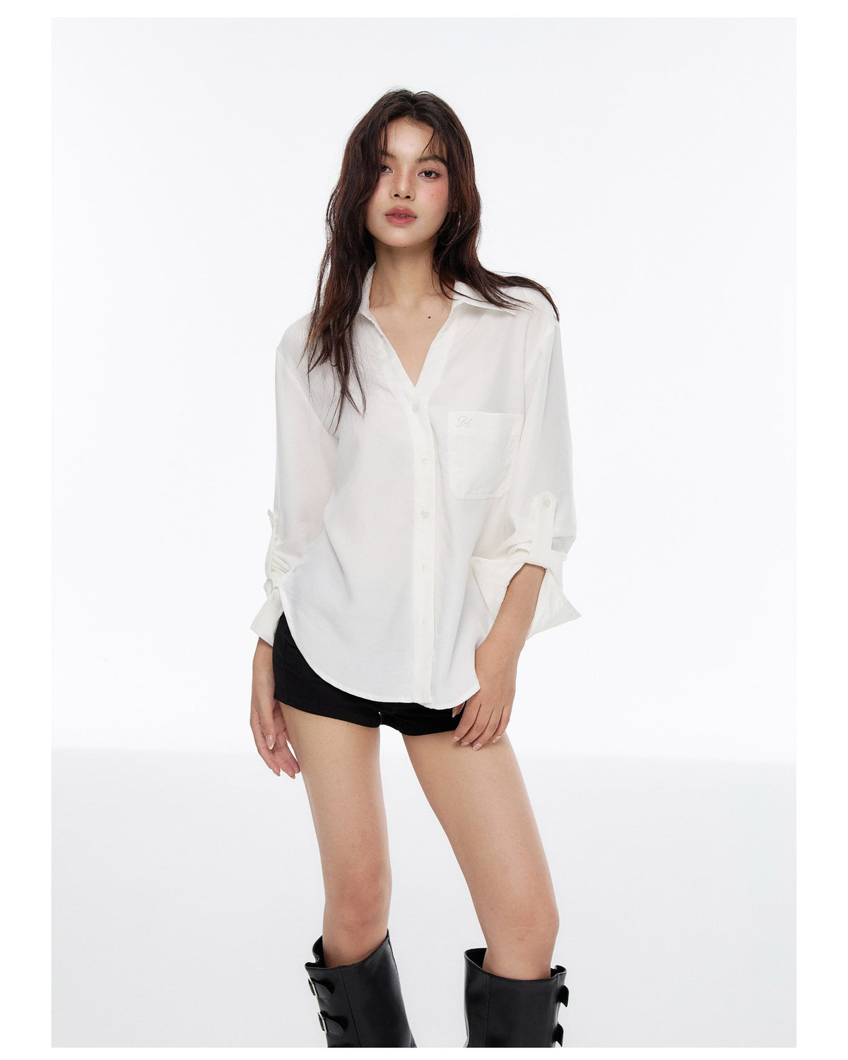 Linen Tencel V-Neck Shirt