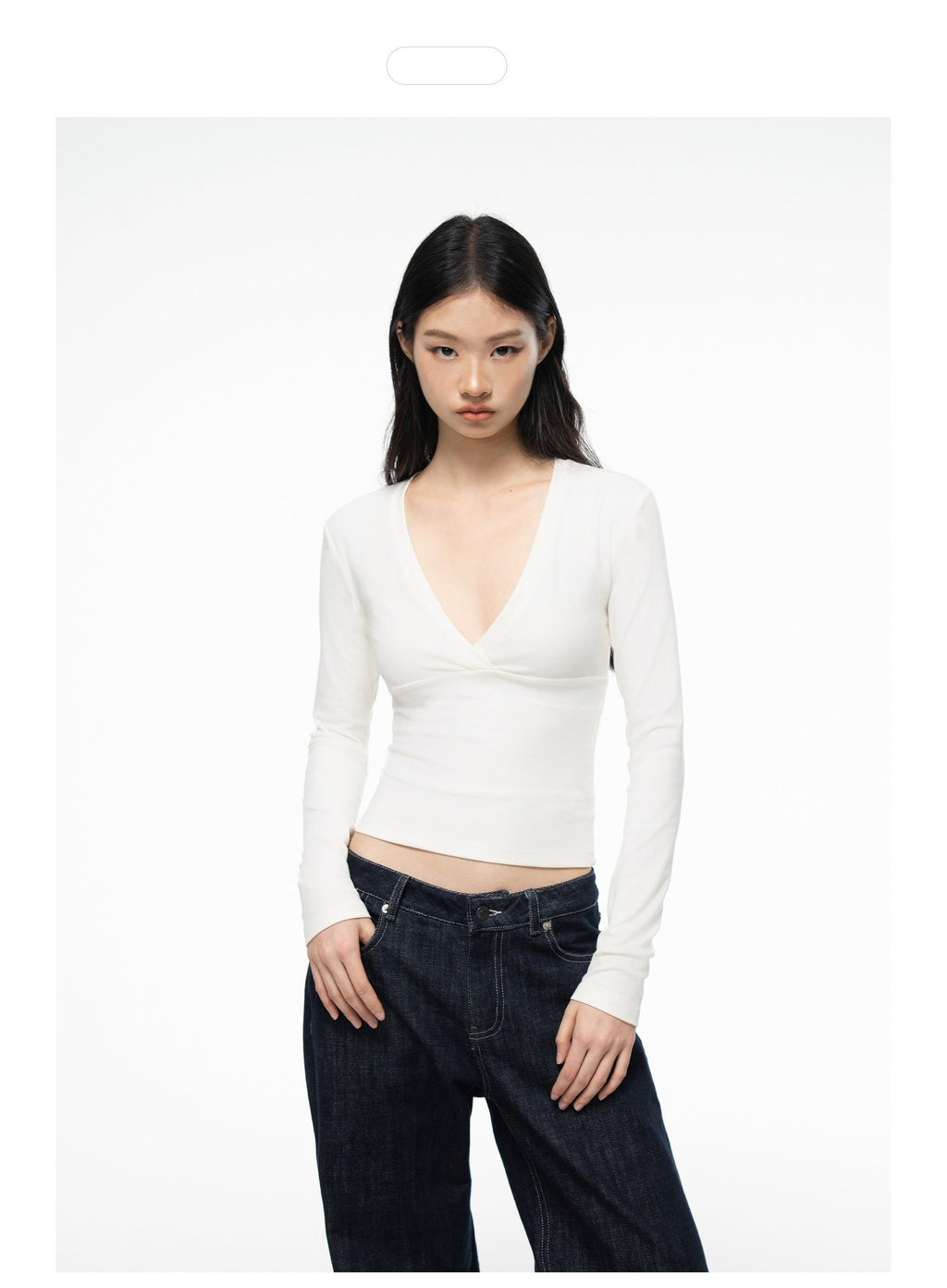 Deep V Wrap Top (2color)